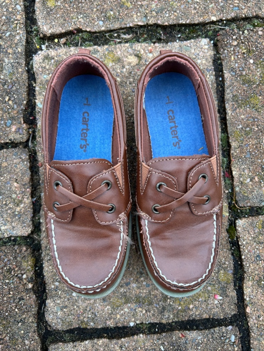 Carter's Brown Slip-On Boat Shoes with Blue Insole